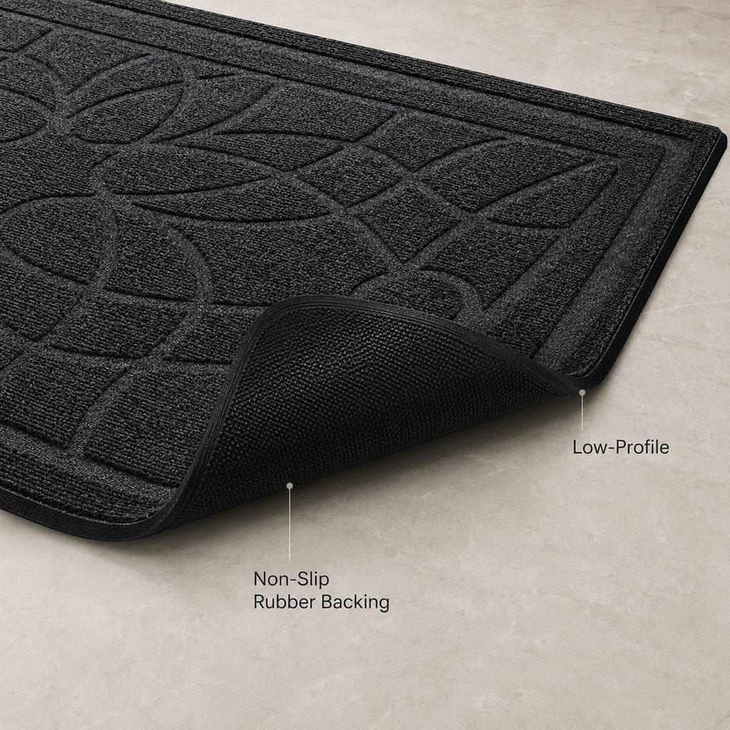 Customizable 2-Pack Polypropylene Door Mats with Rubber Backing Non-Slip Washable Entryway Rugs