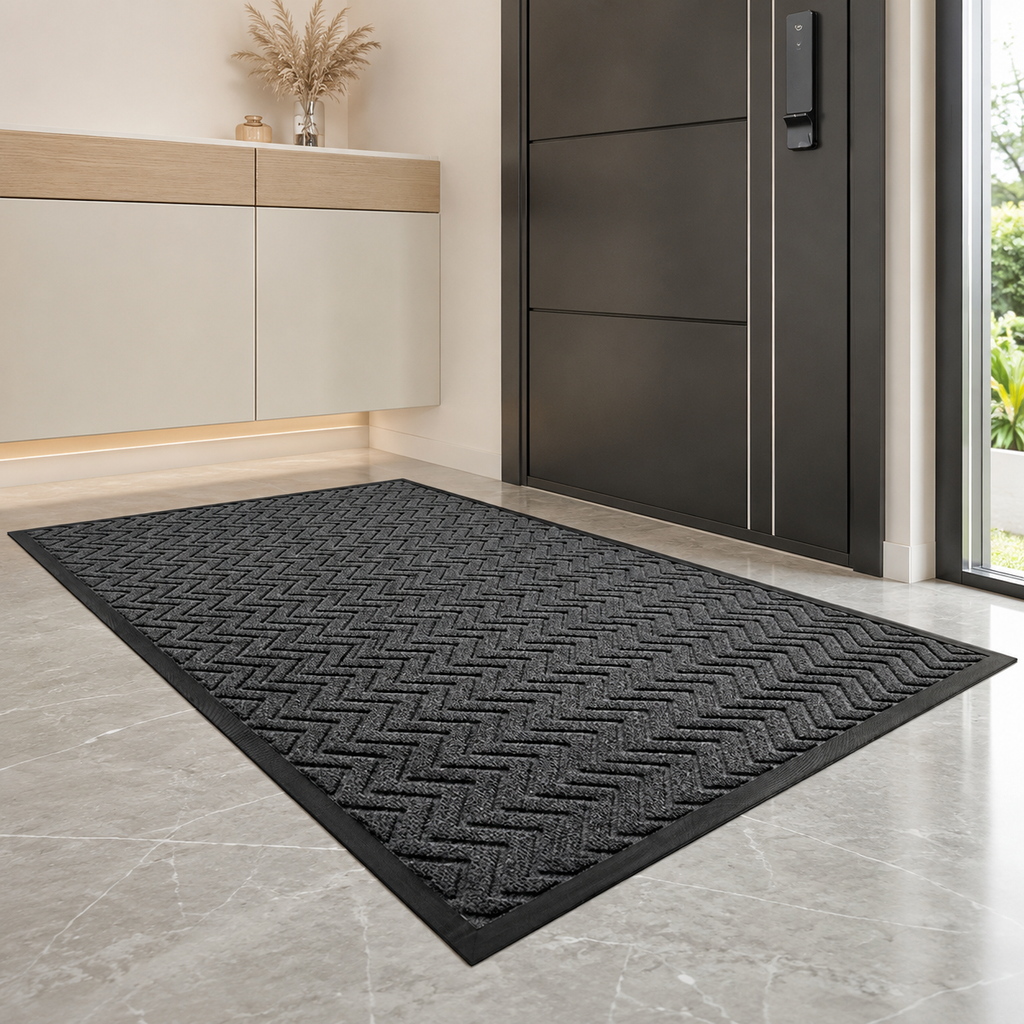 2-Pack Polypropylene Door Mats | Non-Slip Rubber Backing Entryway Rugs