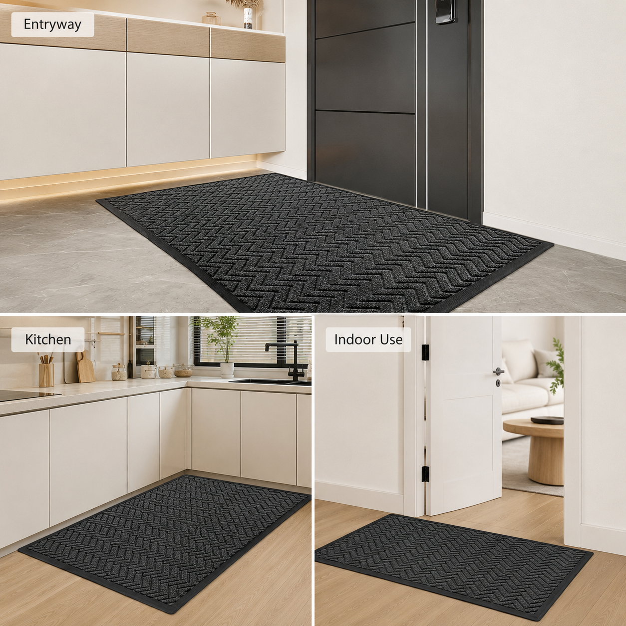 2-Pack Polypropylene Door Mats | Non-Slip Rubber Backing Entryway Rugs