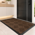 2-Pack Polypropylene Door Mats with Non-Slip Rubber Backing | Washable Entryway Rugs