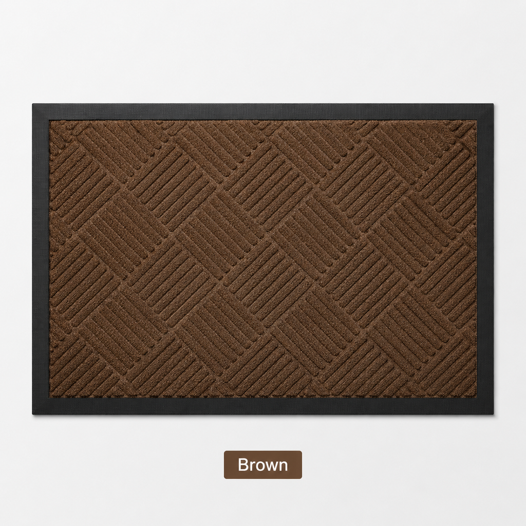 2-Pack Polypropylene Door Mats with Non-Slip Rubber Backing | Washable Entryway Rugs