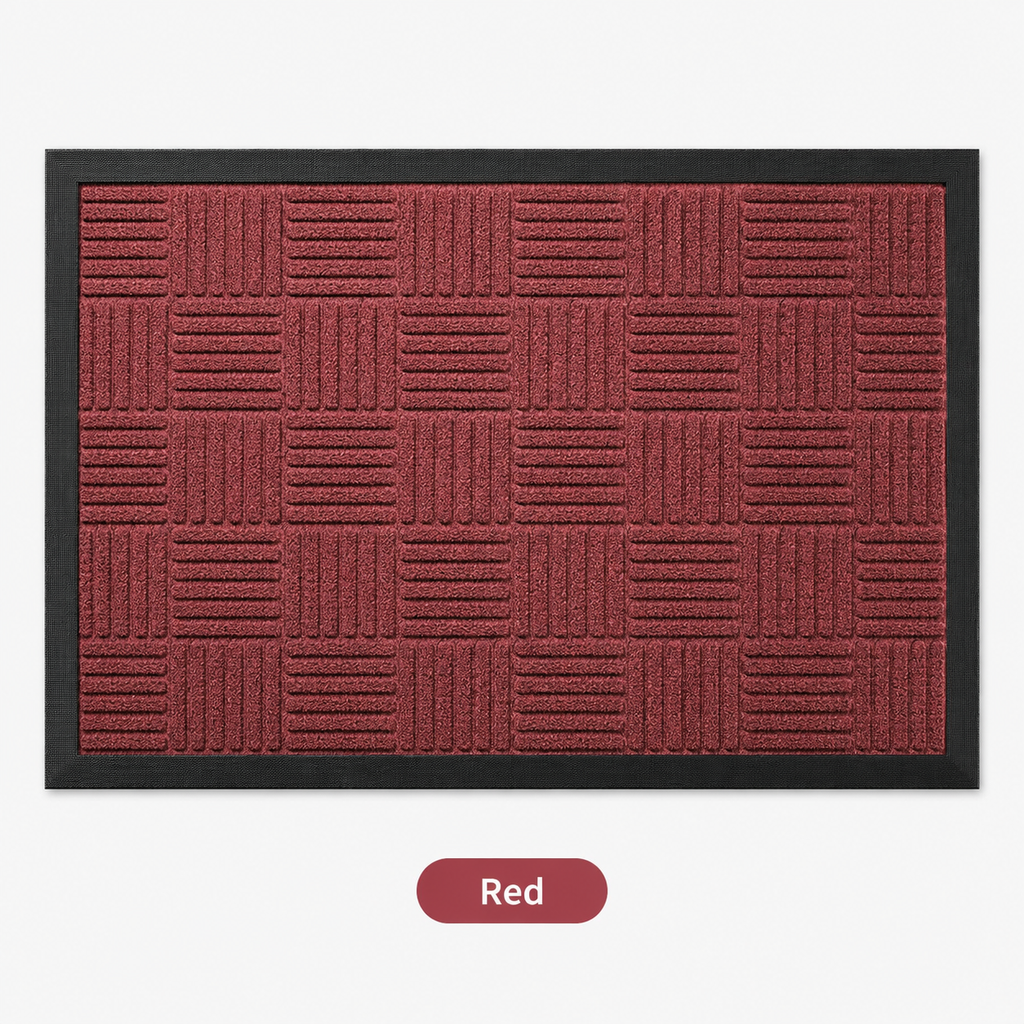 2-Pack Polypropylene Door Mats with Non-Slip Rubber Backing | Washable Entryway Rugs