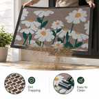 2-Pack Nylon Filament Door Mats with Non-Slip Rubber Backing Customizable Entryway Rugs
