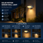 2-Pack All-Metal Solar Motion Sensor Wall Lights – IP65 Outdoor LED Lights