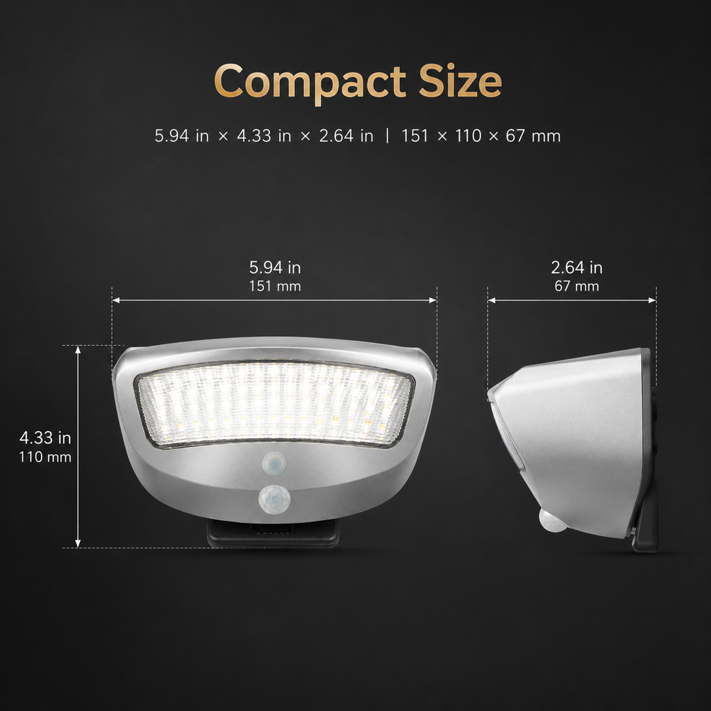 2-Pack All-Metal Solar Motion Sensor Wall Lights – IP65 Outdoor LED Lights
