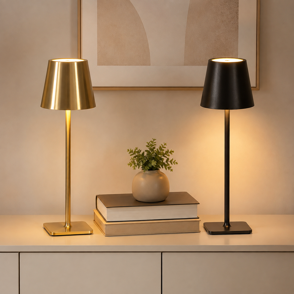 Rechargeable Cordless Table Lamp with Touch Dimming, Portable Camping Light for Poolside, Patio Decor and Night Light