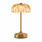Amber Glass Cordless Table Lamp – Touch Dimmable 3-CCT Decorative Night Light
