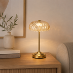 Amber Glass Cordless Table Lamp – Touch Dimmable 3-CCT Decorative Night Light