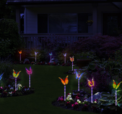 7-Color LED Fiber Optic Butterfly Solar Garden Light